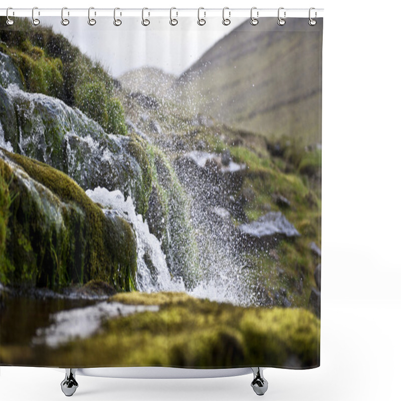 Personality  Splashing Water Of Waterfall On Faroe Islands Shower Curtains