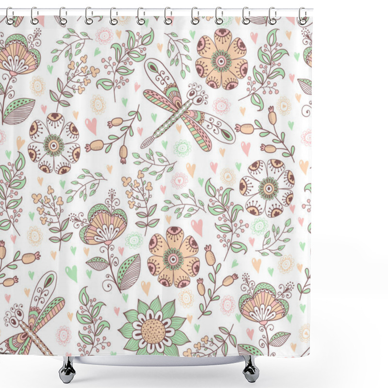 Personality  Abstract Floral Background Shower Curtains