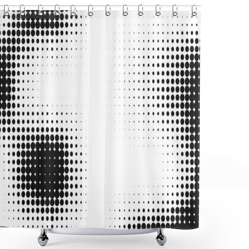 Personality  Stipple Halftone Texture Background. Black And White Circle Grid Background. Halfton Dotted Pop Art Texture Shower Curtains