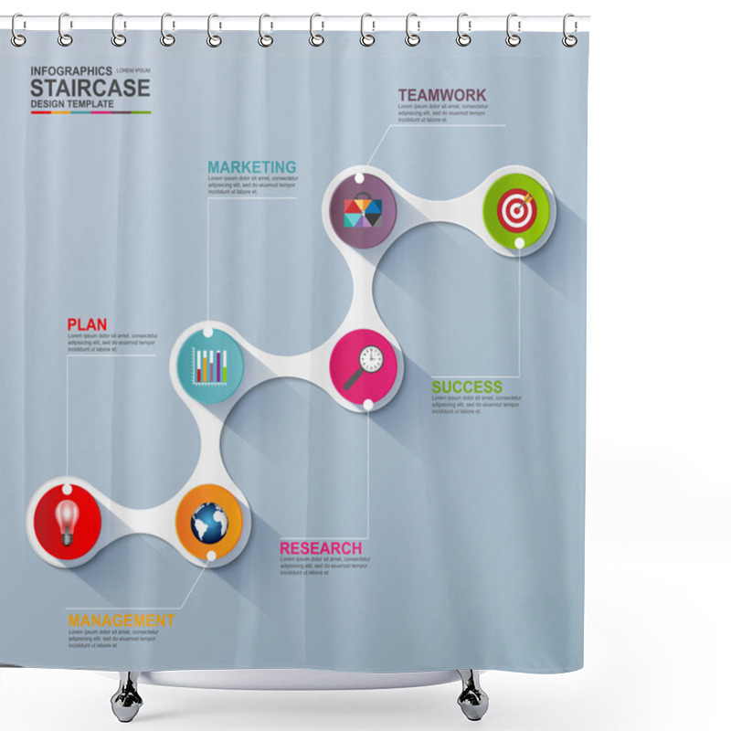 Personality  Infographics Vector Design Template Shower Curtains