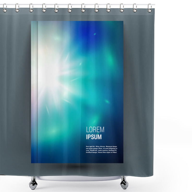 Personality  Abstract Mock-up Composition With Spark On Glory Deep Blue Space Backdrop.  Shower Curtains