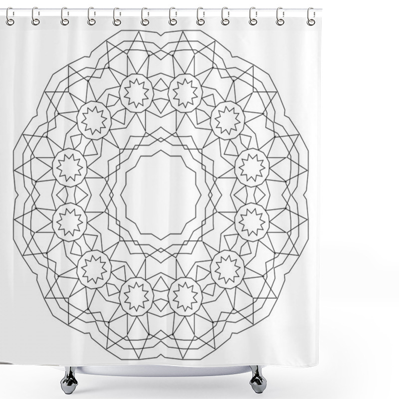 Personality  Round Decorative Geometric Pattern Shower Curtains