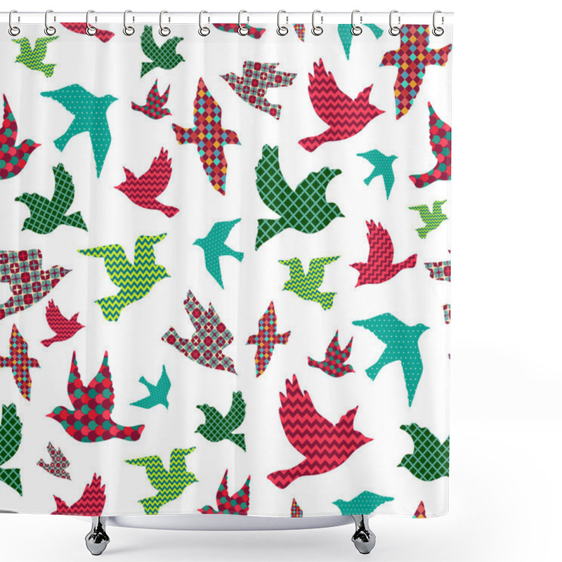 Personality  Birds Seamless Pattern Shower Curtains