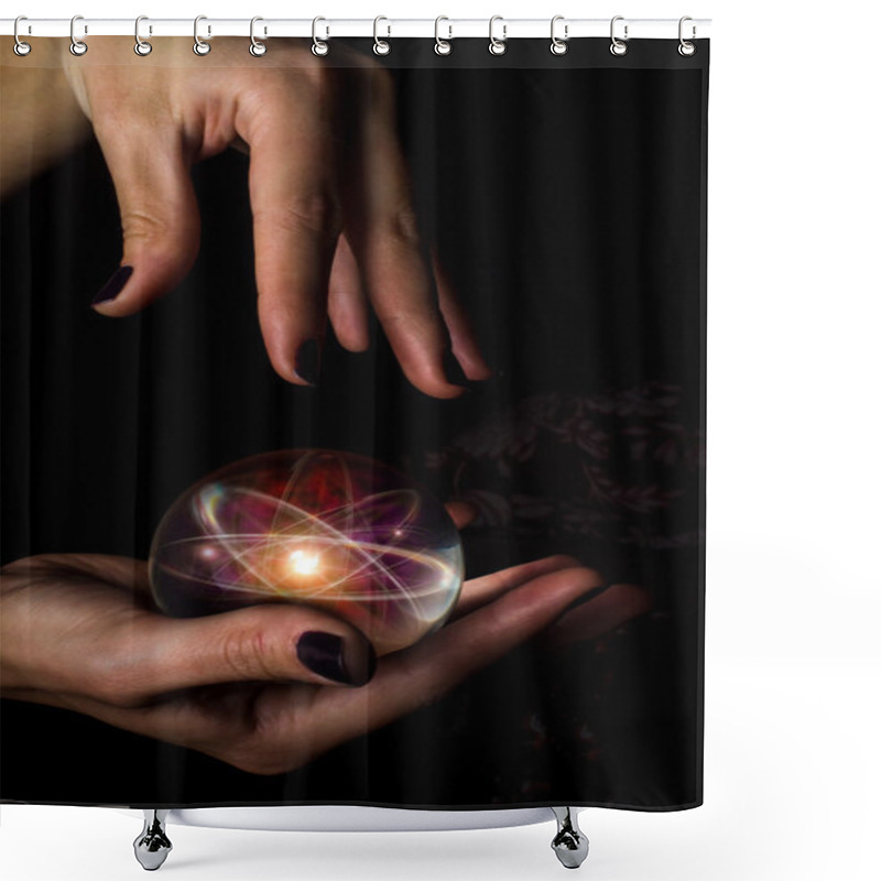 Personality  Crystal Ball Atom Shower Curtains