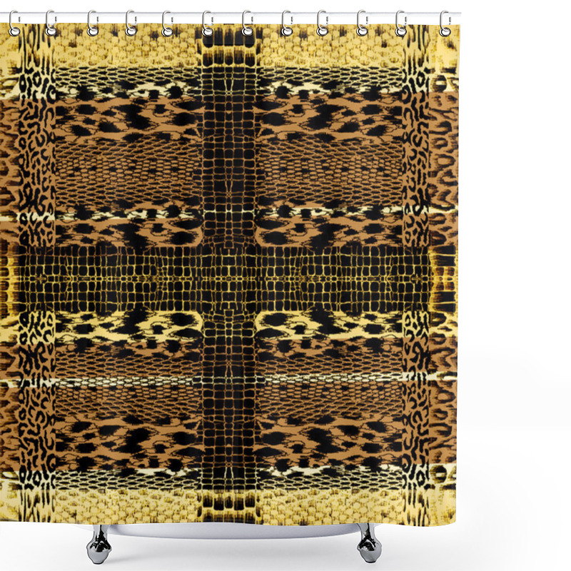 Personality  Pattern With Snake Skin Elements Shower Curtains