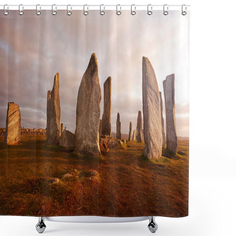 Personality  Scotland Landscape: Callanish Standing Stones Shower Curtains