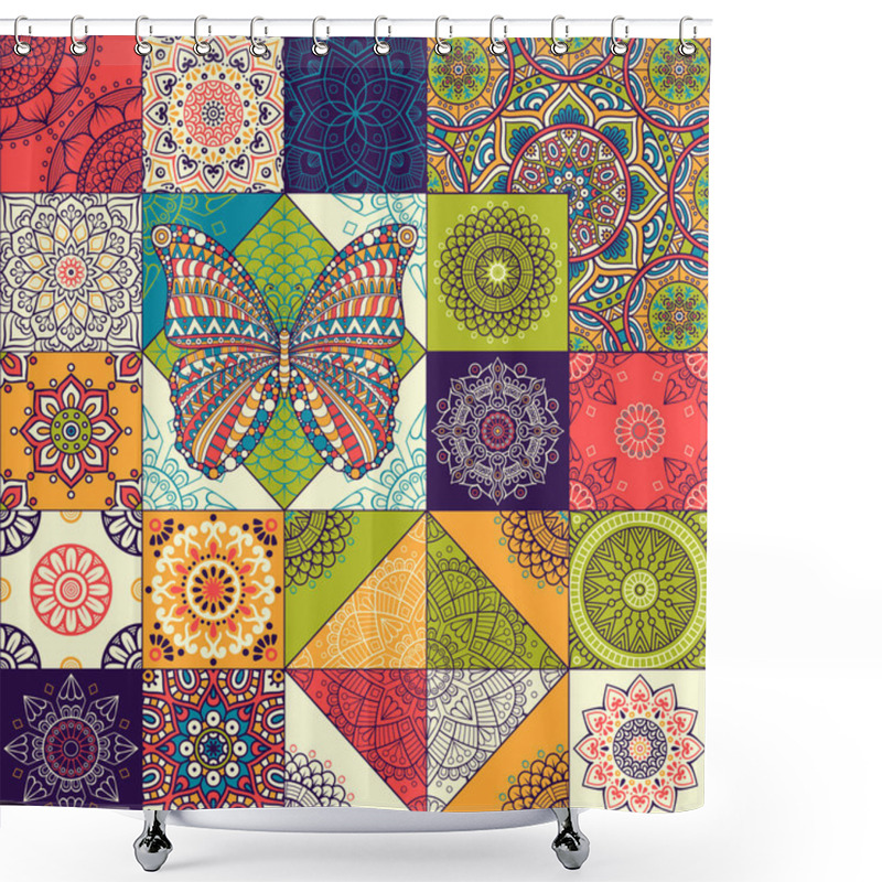 Personality  Ethnic Floral Seamless Pattern Shower Curtains