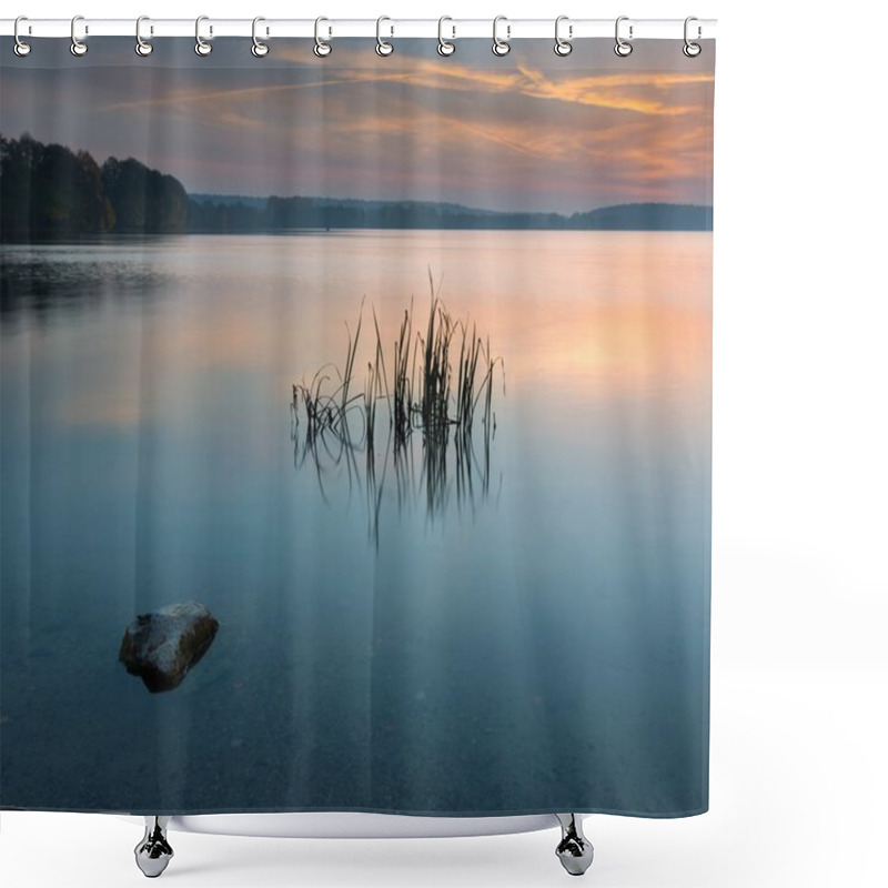 Personality  Beautiful Lake Sunrise Landscape Shower Curtains