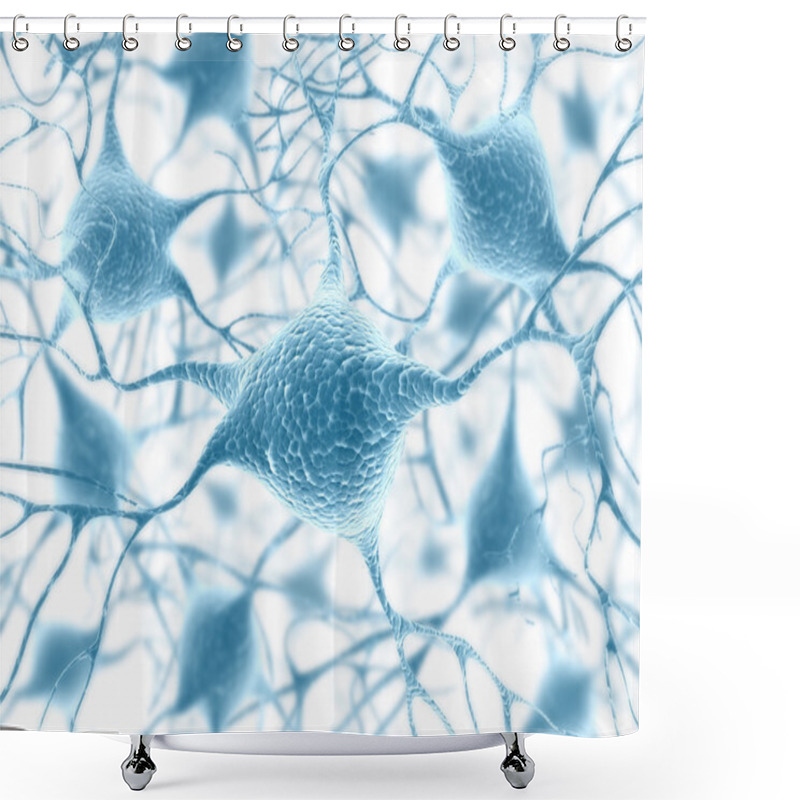 Personality  Brain With Nervous System And Neuron Shower Curtains