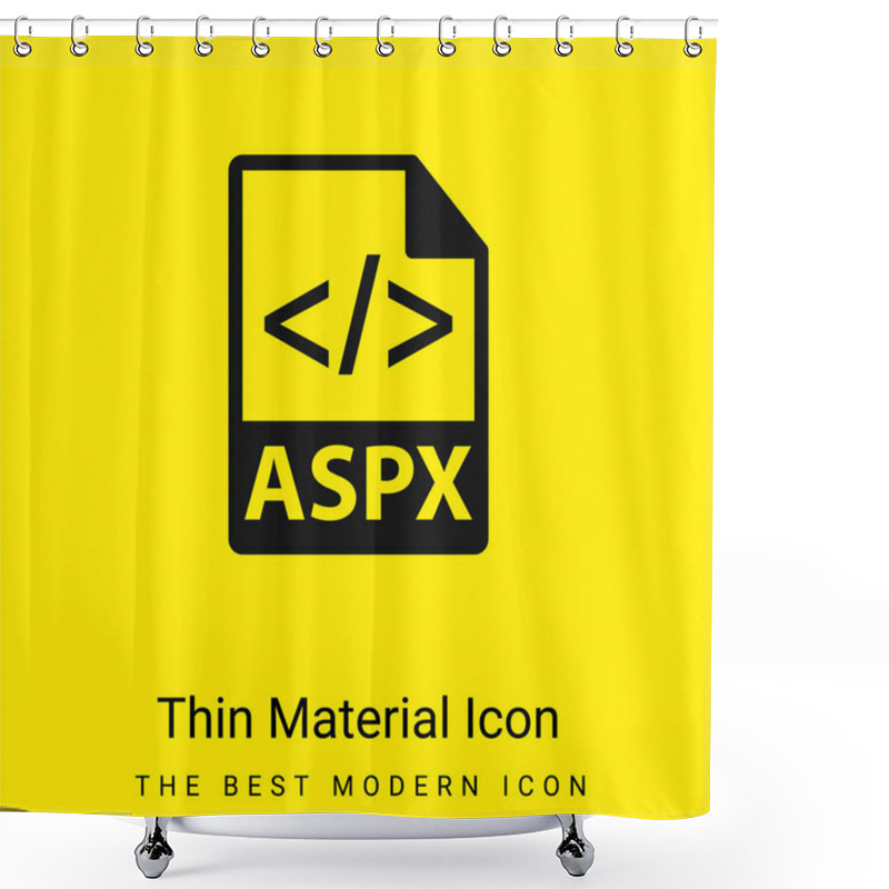 Personality  ASPX File Format Minimal Bright Yellow Material Icon Shower Curtains