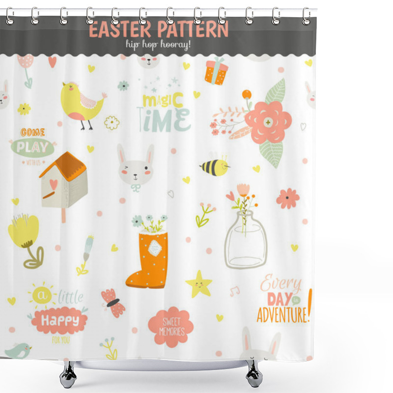 Personality  Funny Seamless Pattern With Animals Shower Curtains