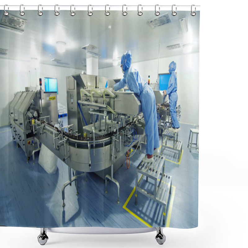 Personality  Scientist Working In A Pharmaceutical Laboratory Shower Curtains