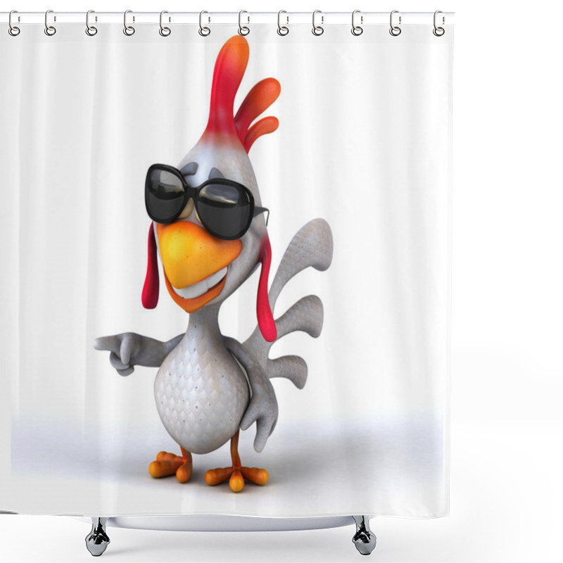 Personality  Chicken Showing Finger Frontwards Shower Curtains