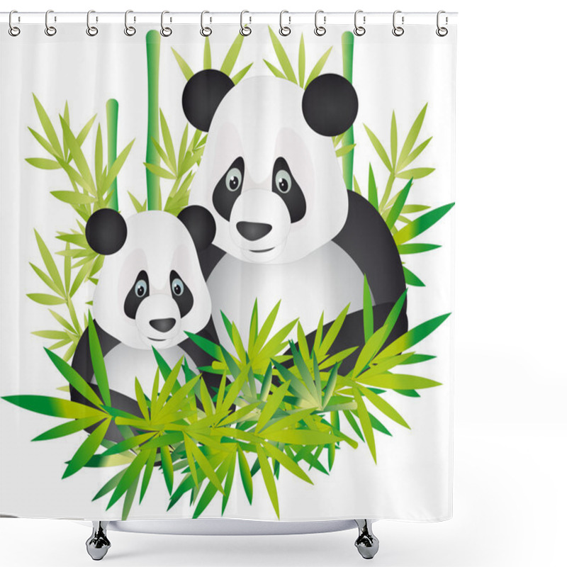 Personality  Panda Vector Shower Curtains