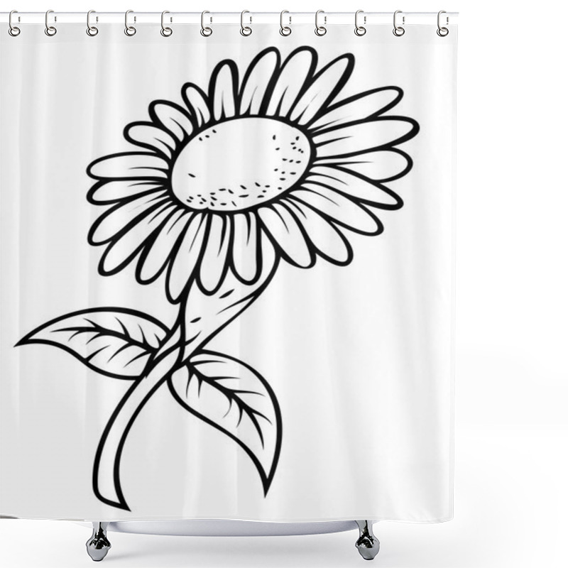 Personality  Retro Sunflower Drawing Shower Curtains