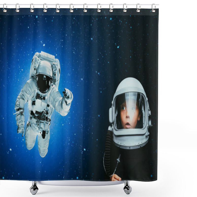 Personality  Small Child Wants To Fly An Airplane Wearing An Airplane Helmet Shower Curtains