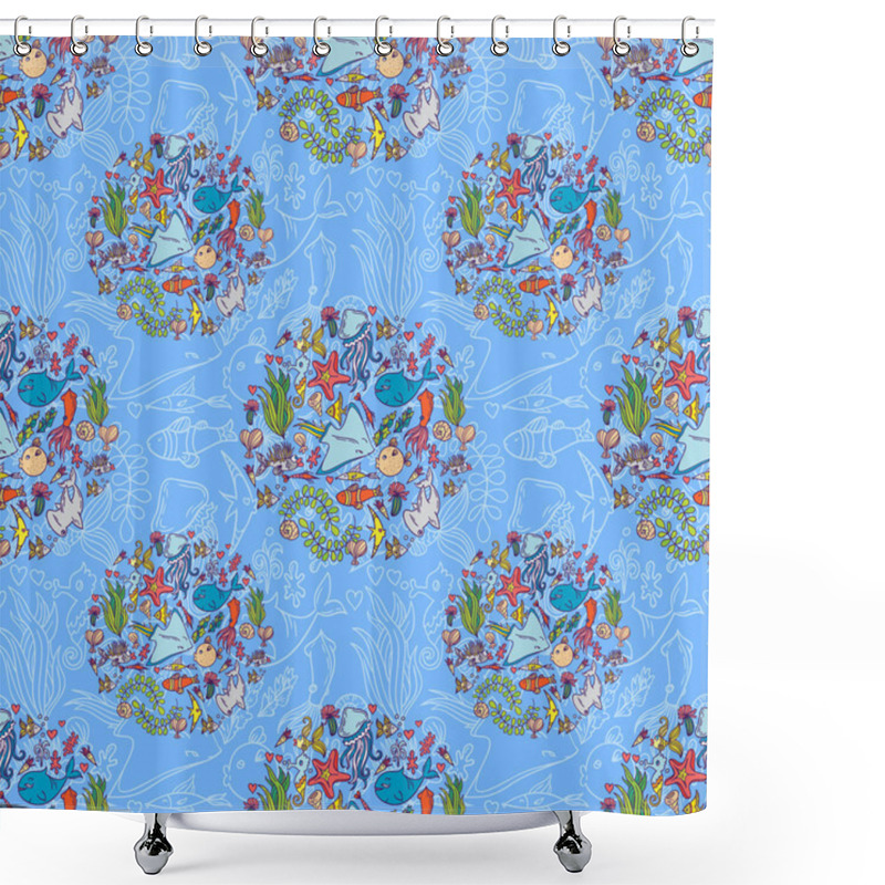 Personality  Sea Life Pattern Background Shower Curtains