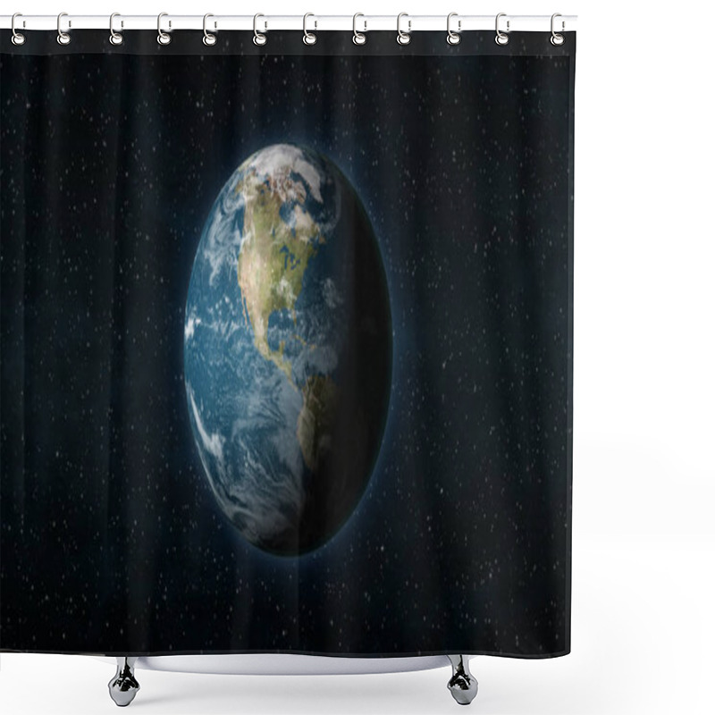 Personality  Realistic Earth From Space Centered On North America Shower Curtains