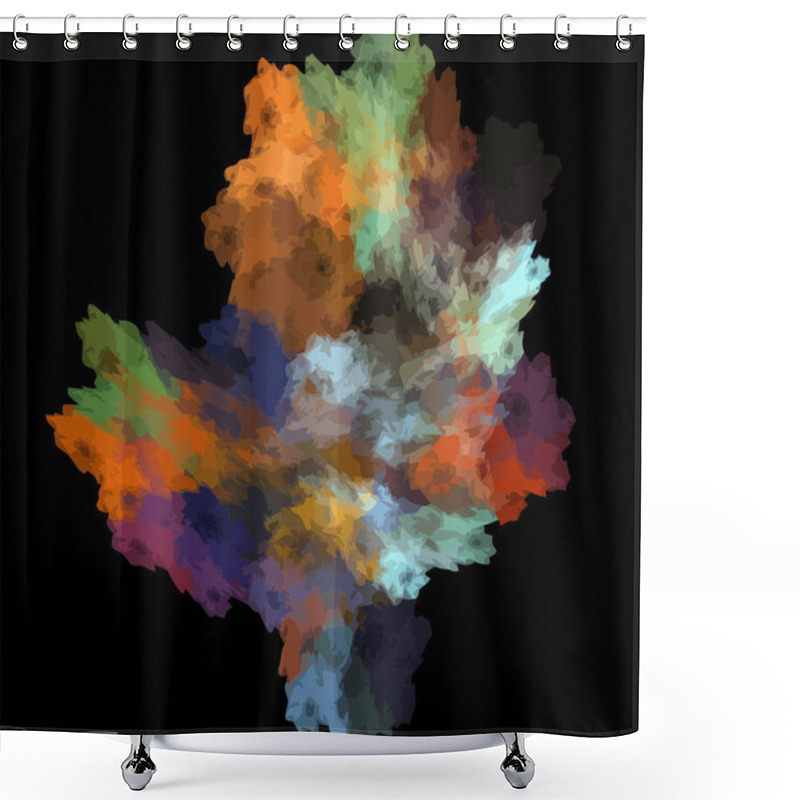 Personality  Vector Illustration Of Digital Fractal Shower Curtains