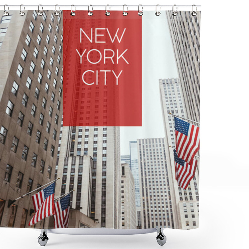 Personality  Low Angle View Of Skyscrapers And American Flags On New York City Street With 