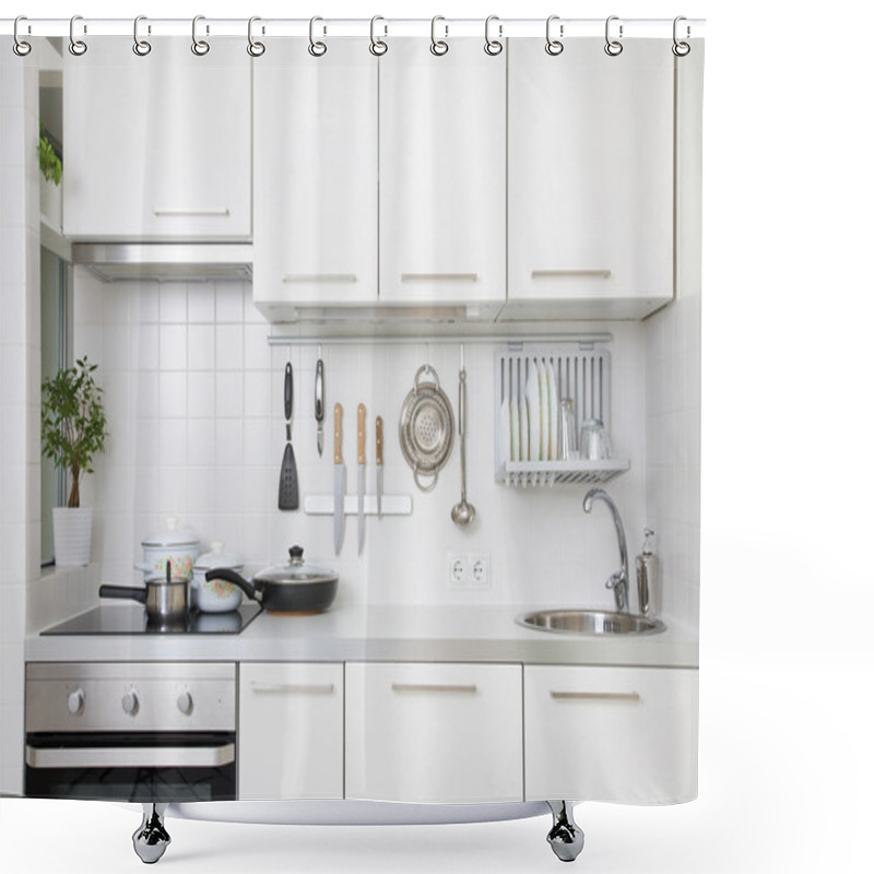 Personality  Modern Kitchen With Utensils Shower Curtains