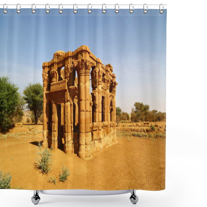 Personality  In Africa Sudan Naqa The Antique Temple Of The Black Pharaohs In The Middle Of The Desert Shower Curtains