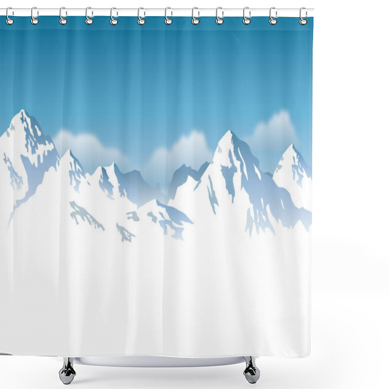 Personality  Snowcapped Mountains - Background Shower Curtains