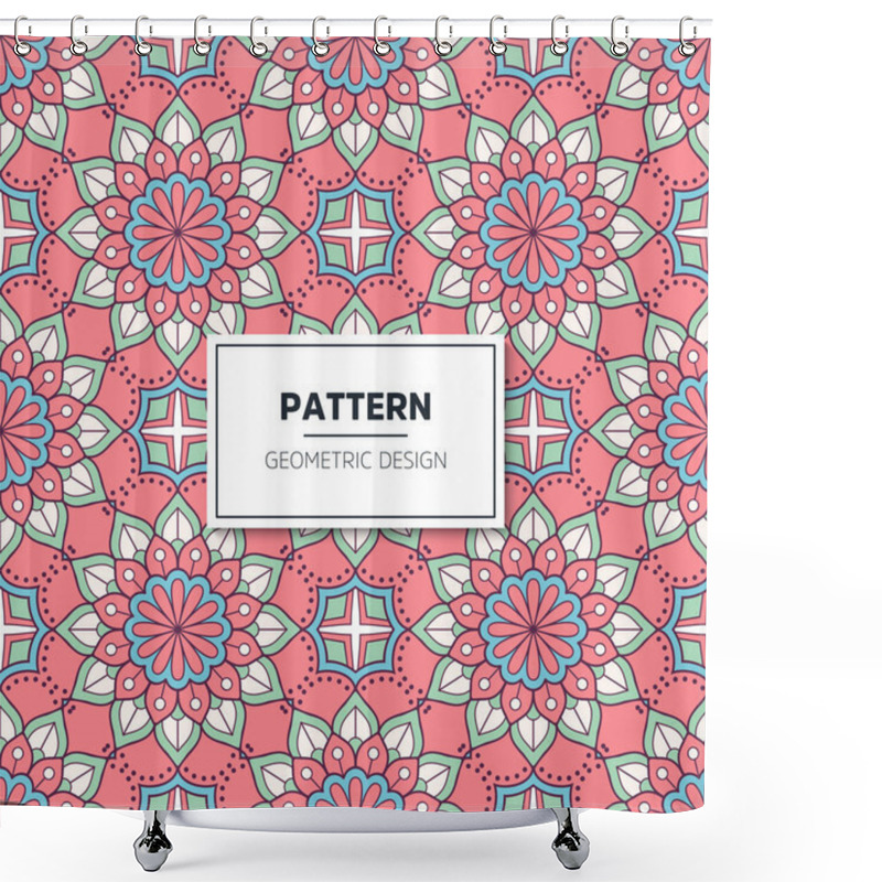 Personality  Ethnic Floral Seamless Pattern With Mandalas Shower Curtains