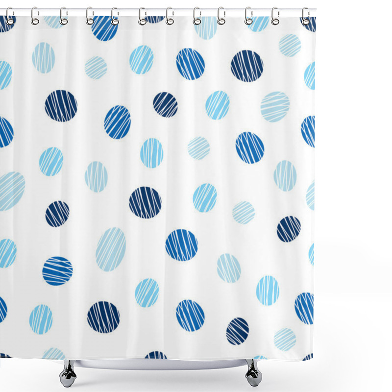 Personality  Blue  Polka Dot Fabric Shower Curtains