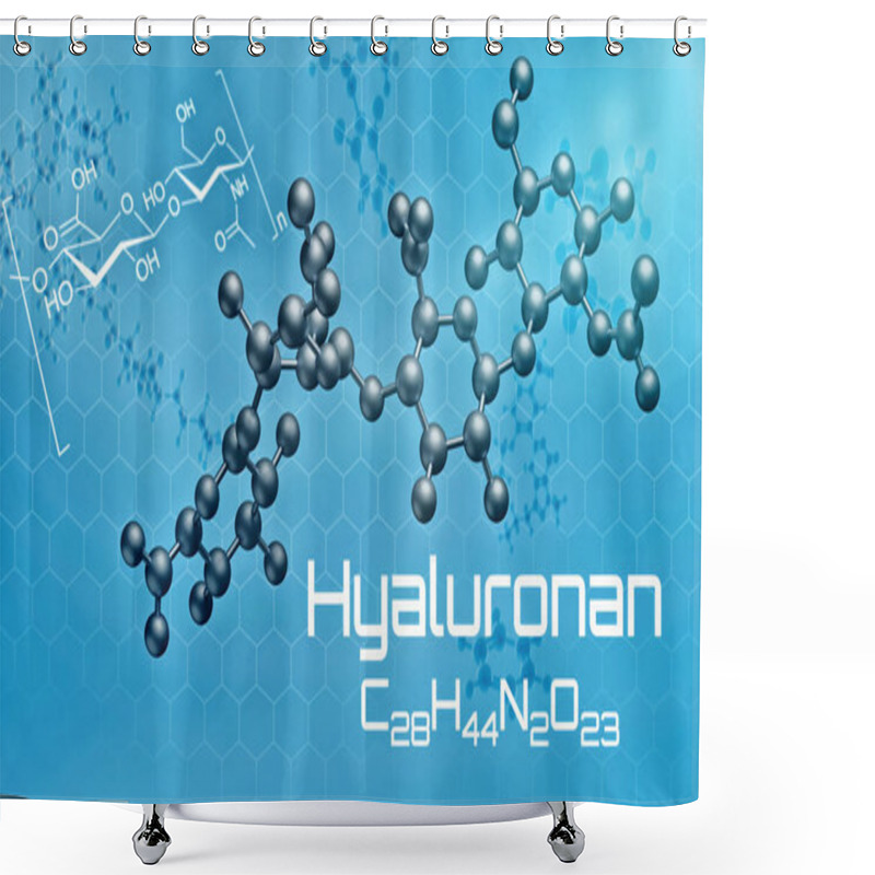 Personality  Three-dimensional Molecular Model Of Hyaluronan - 3d Render Shower Curtains