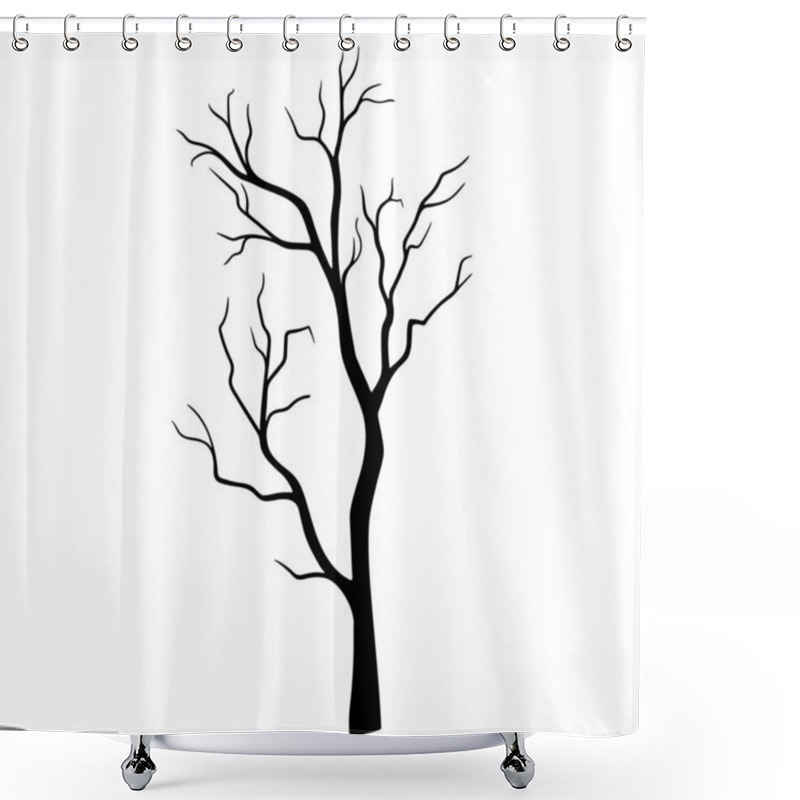 Personality  Tree In Halloween Festival, Silhouette Trees Illustration Design On White Background. Shower Curtains