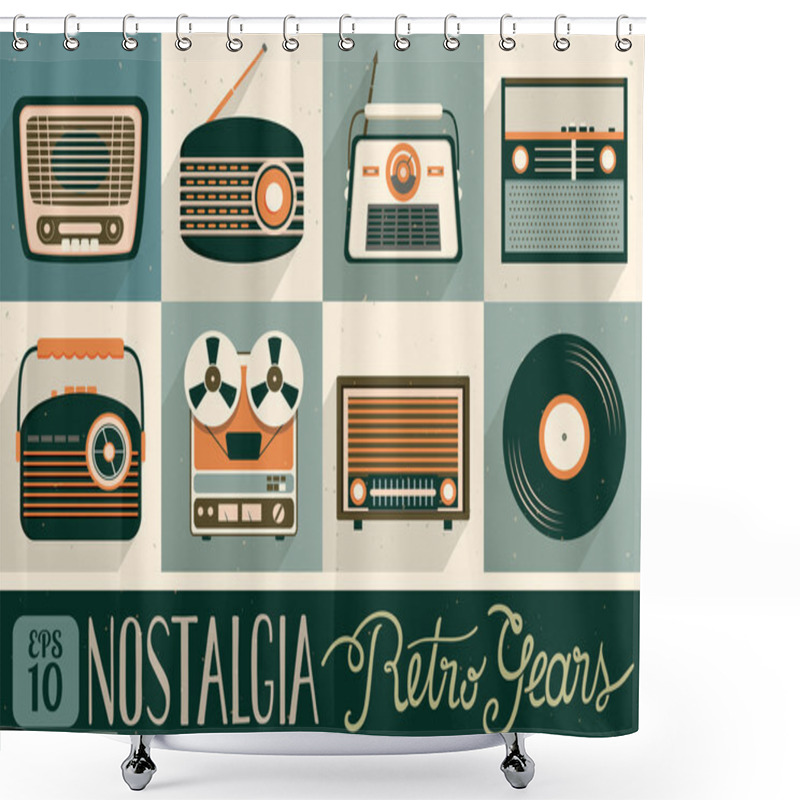 Personality  Retro Gears Poster Shower Curtains