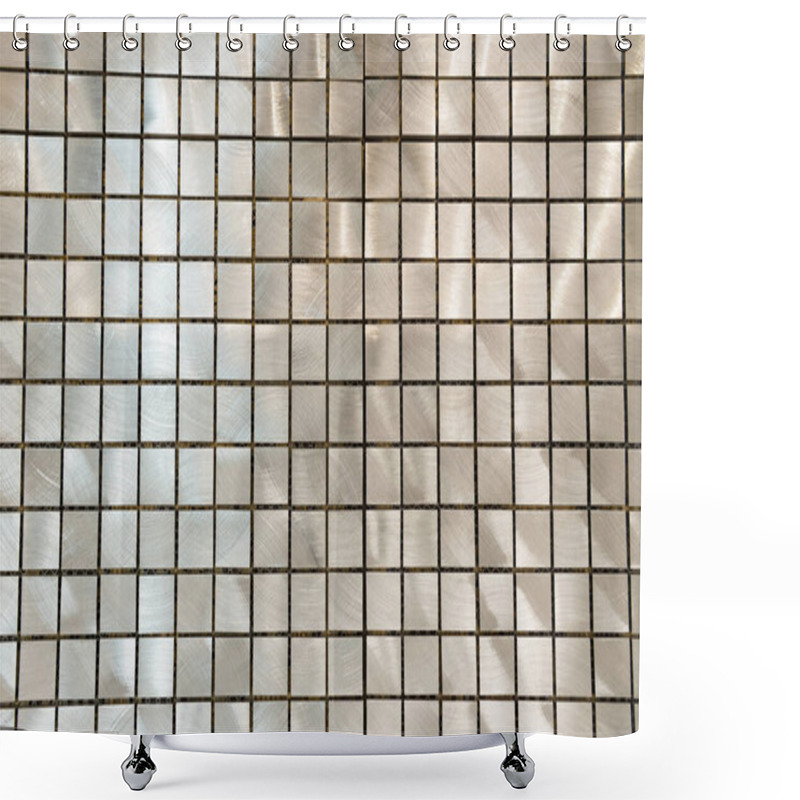 Personality  Grey Nacreous Tiles Background, Top View Shower Curtains