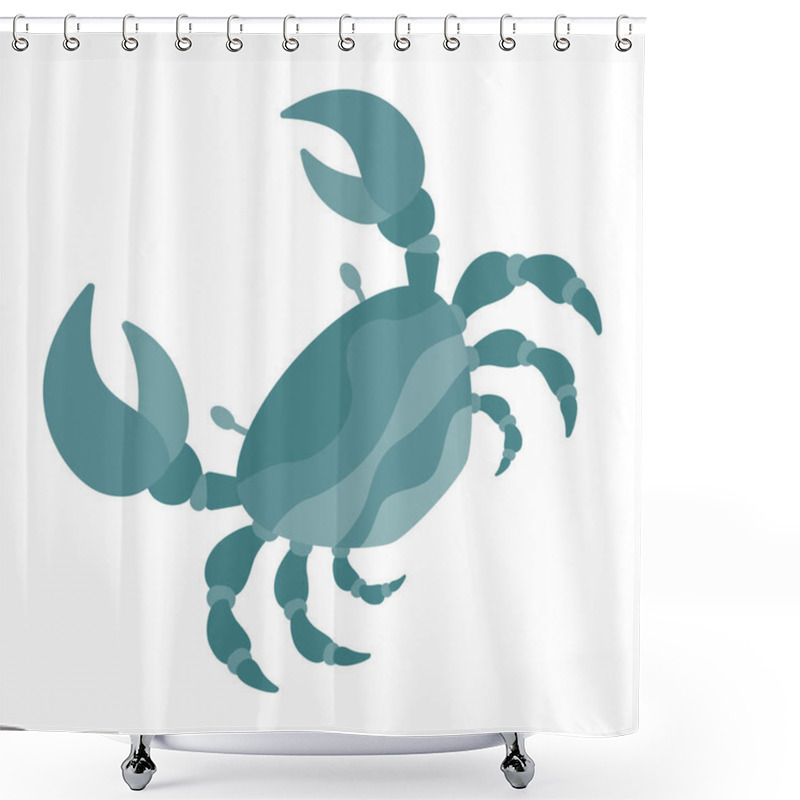 Personality  Sea Crab, Illustration, Vector On White Background. Shower Curtains