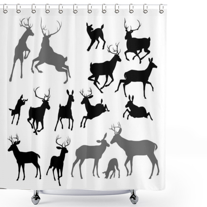 Personality  Deer Animal Silhouettes Shower Curtains