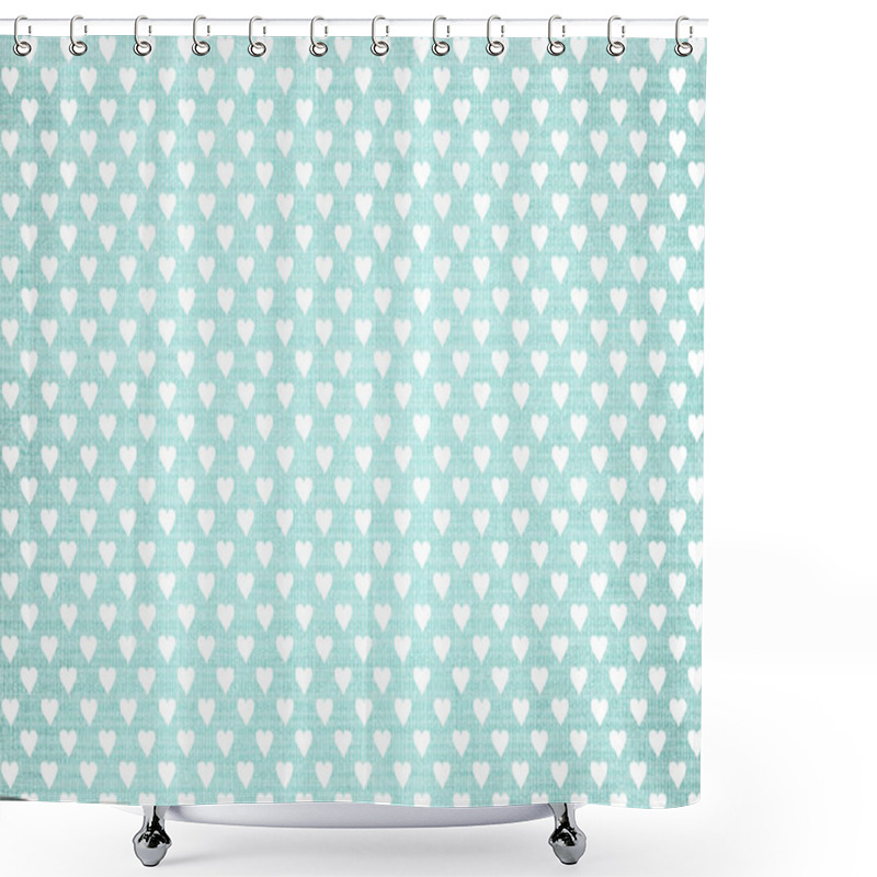 Personality  Valentine S Blue Polka Dot Heart Shower Curtains