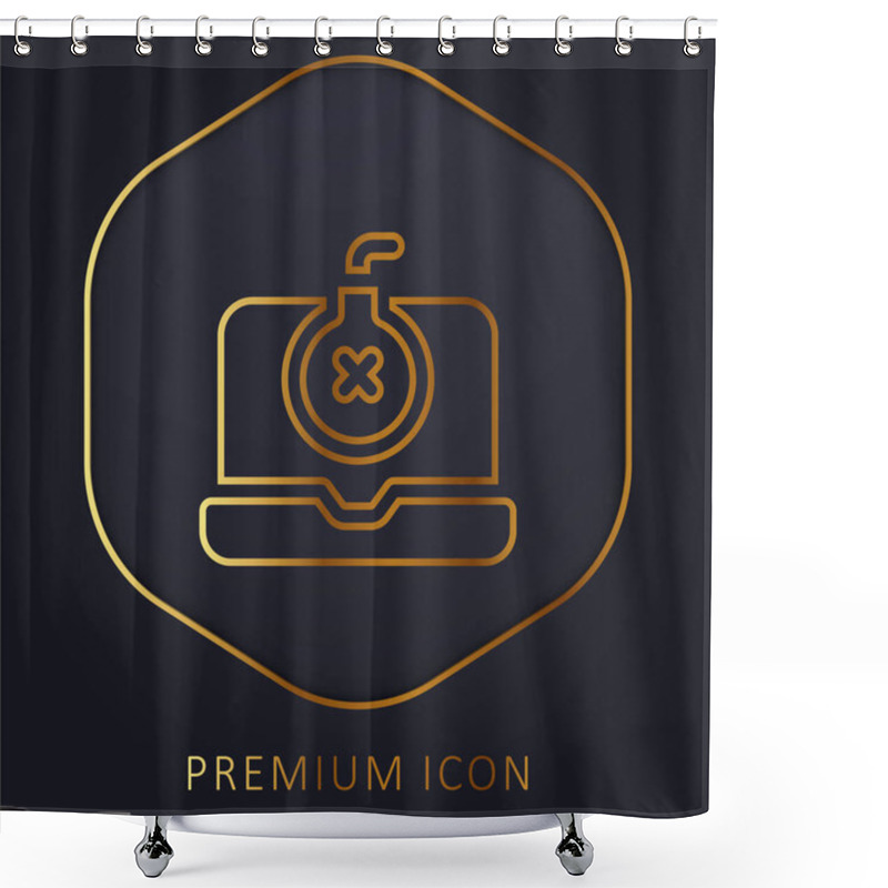 Personality  Bomb Golden Line Premium Logo Or Icon Shower Curtains