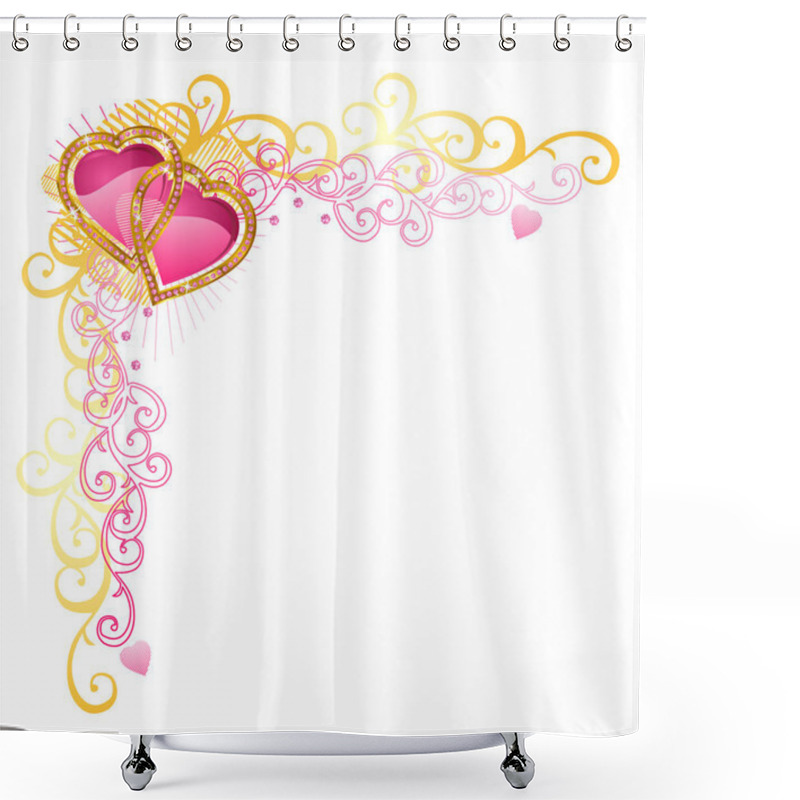 Personality  Heart Of Love / Vector Corner / Valentine Shower Curtains