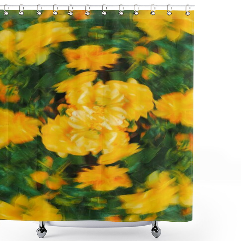 Personality  Vibrant Yellow Flowers Create A Stunning Abstract Pattern. Shower Curtains