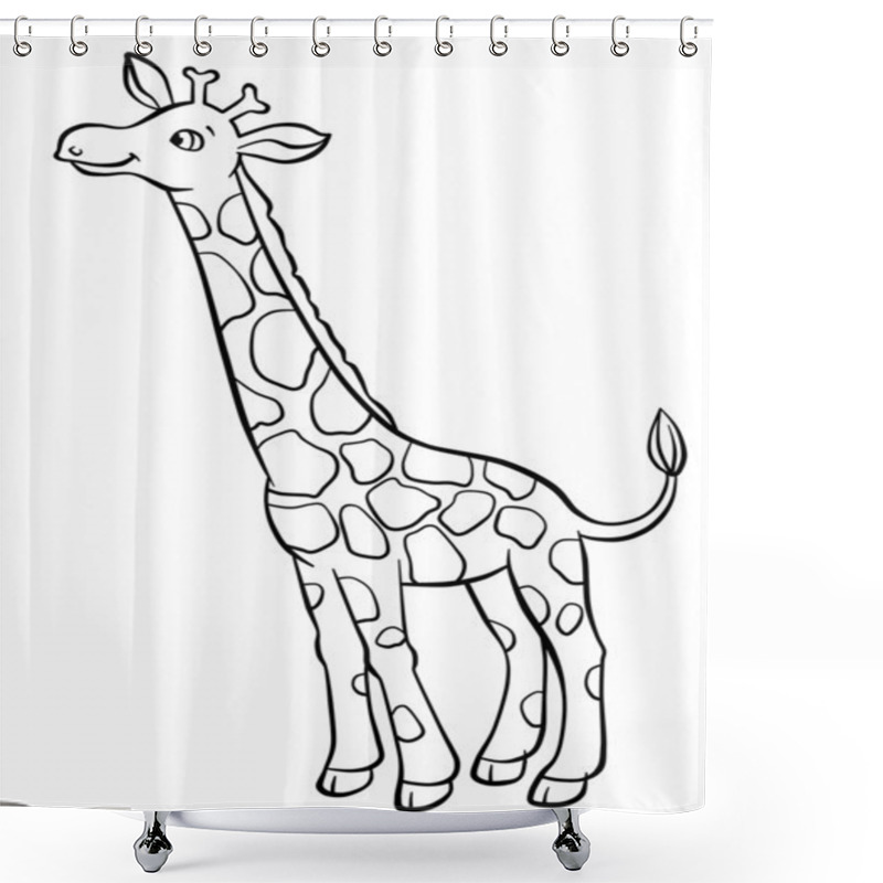 Personality  Giraffe Eating Leaves From The Tree Shower Curtains