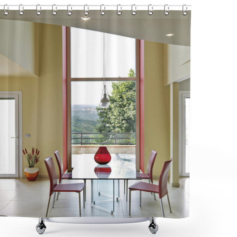 Personality  Interior View Of A Modern Living Room Shower Curtains