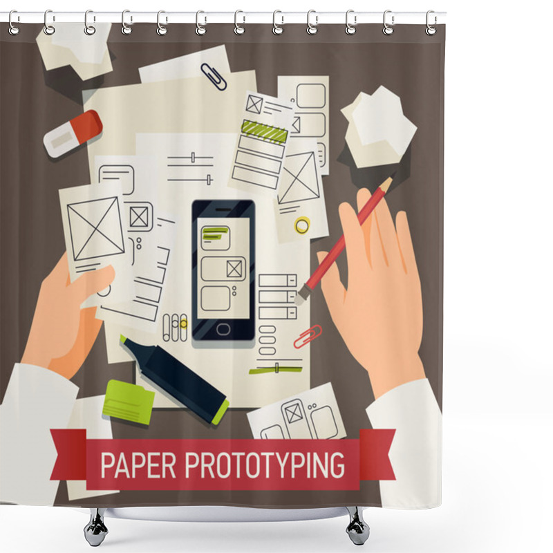 Personality  Creative Paper Prototyping Detailed Shower Curtains