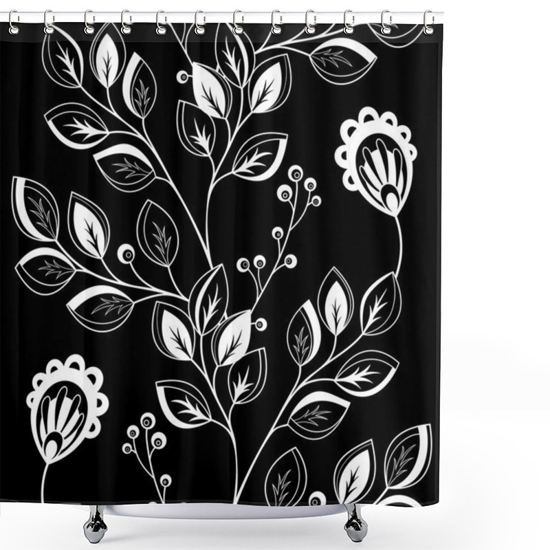 Personality  Seamless Floral Pattern Shower Curtains