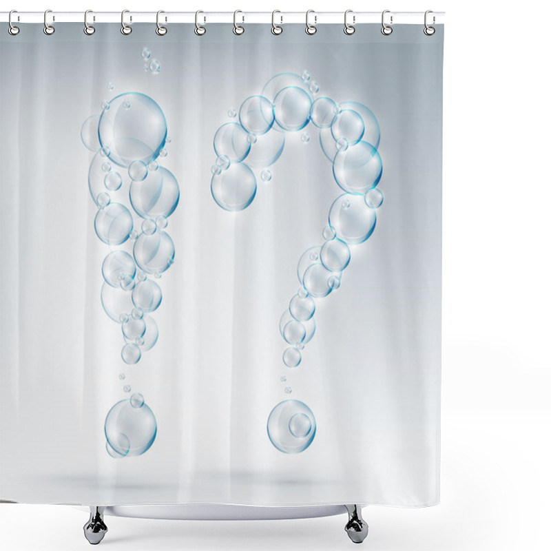 Personality  Exclamation And Question Of Soap Bubbles Shower Curtains