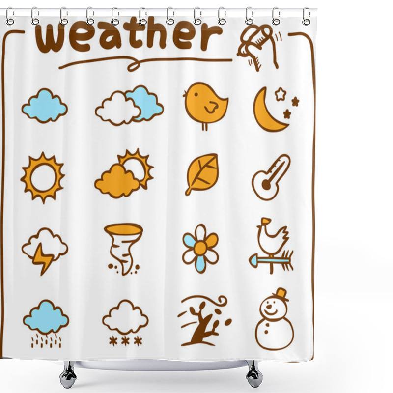 Personality  Weather Icons Shower Curtains