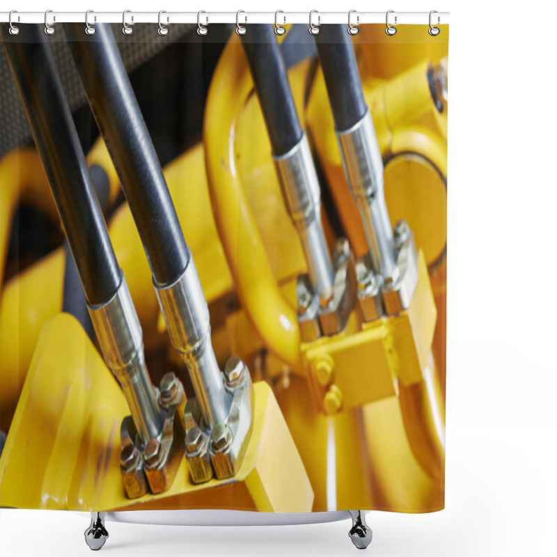 Personality  Hydraulics Of Machinery Shower Curtains