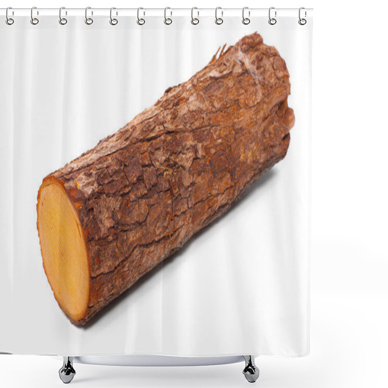 Personality  Cut Log Fire Wood From Common Oak Tree Shower Curtains