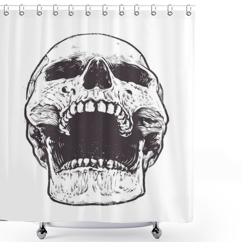 Personality  Anatomic Skull Vector Shower Curtains