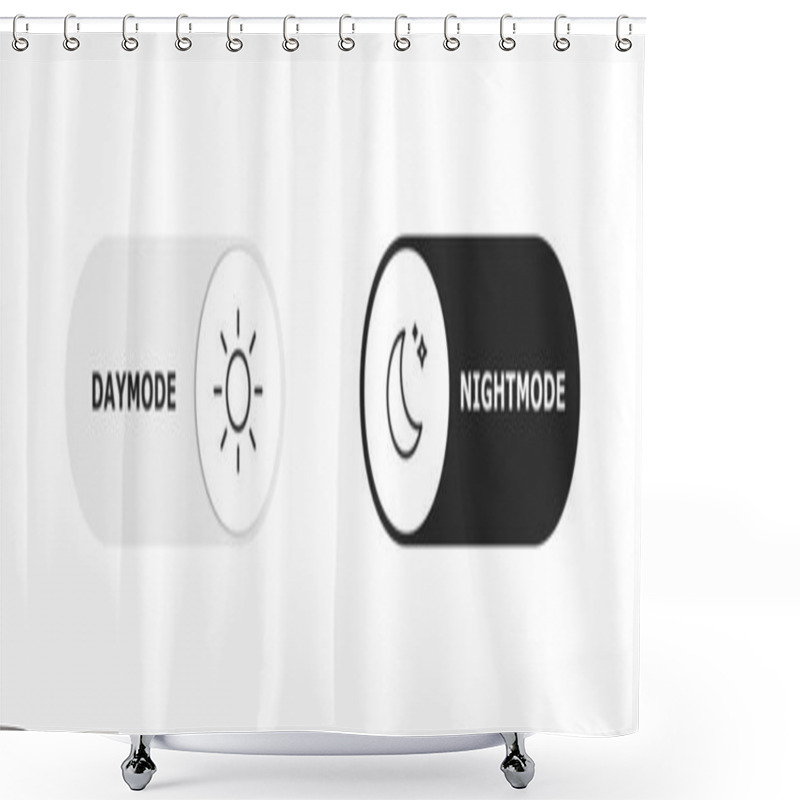 Personality  Vector Day Night Switch. Mobile App Interface Design Concept. Da Shower Curtains