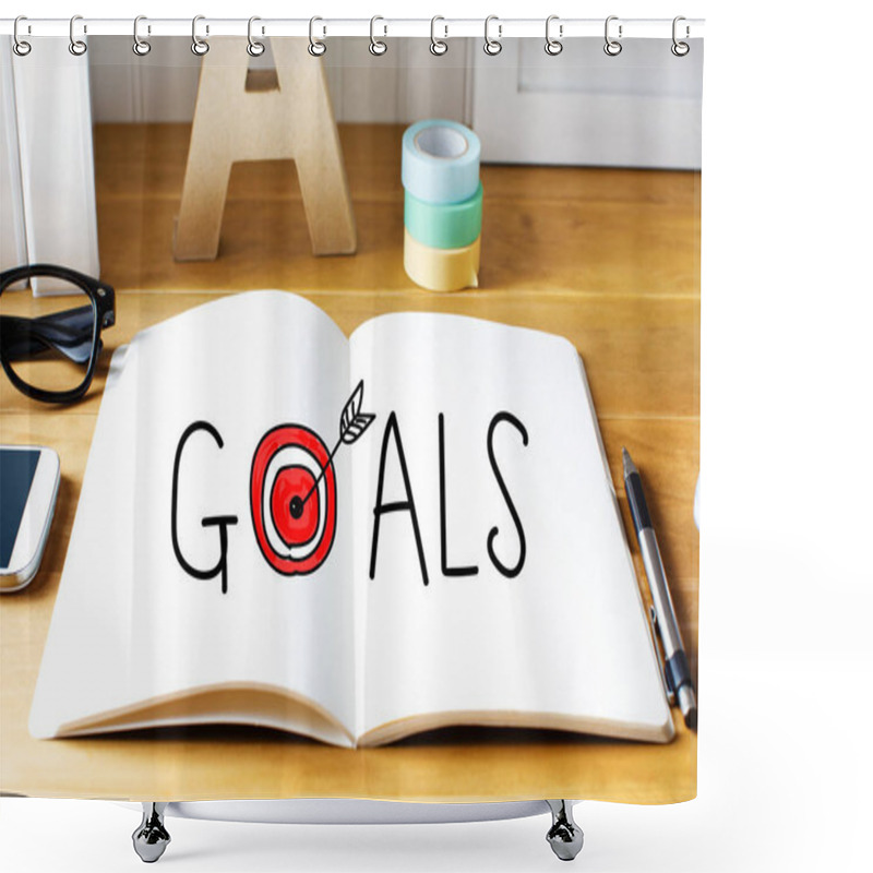 Personality  Goals Concept With Notebook  Shower Curtains